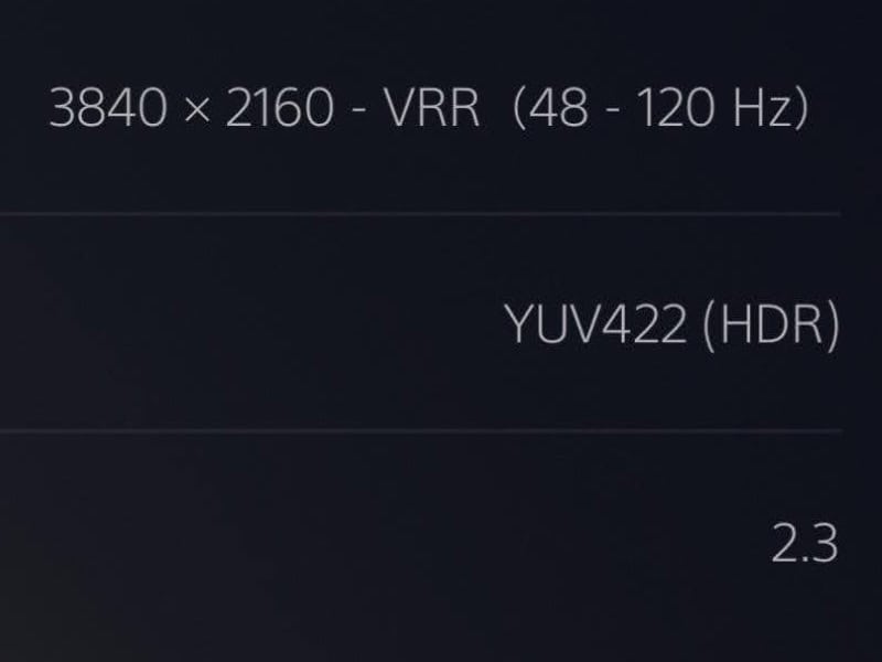 PS5 120Hz出力