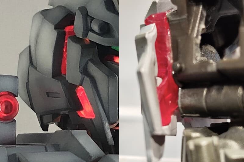 UVレジンで自作したクリアパーツと内部構造